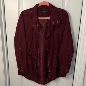 Deep Cranberry Military Jacket